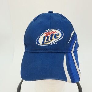Miller Lite Blue Baseball Cap Embroidered Soccer Ball Racing Style Acme